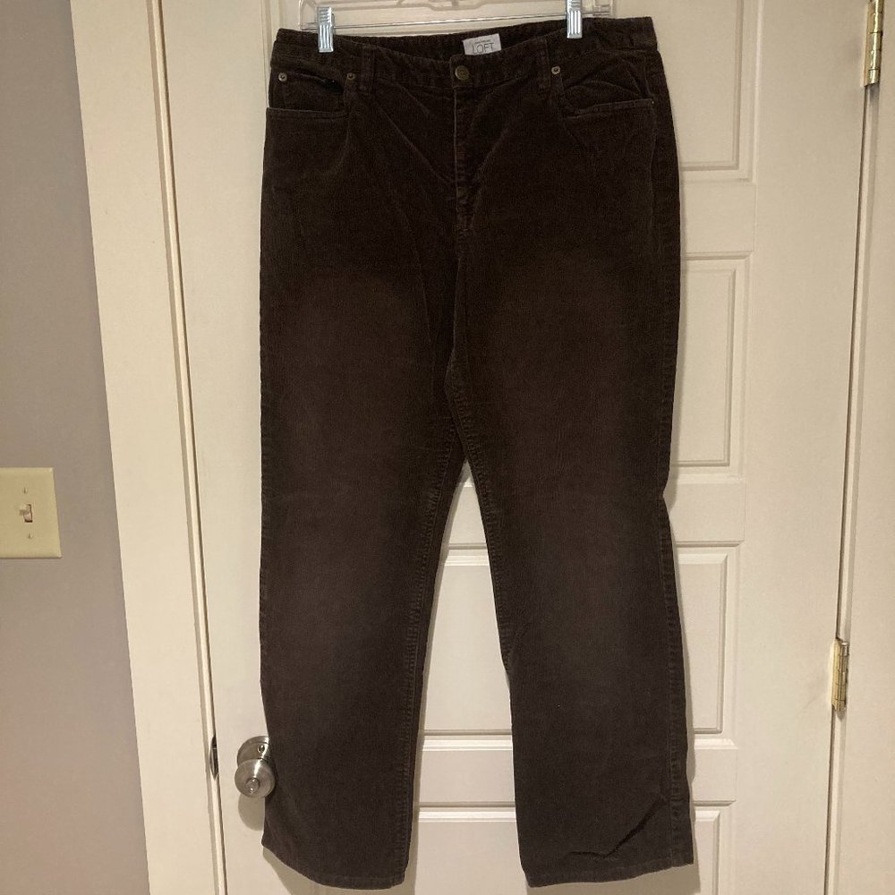 LOFT Brown Corduroy Pants Regular Size 12